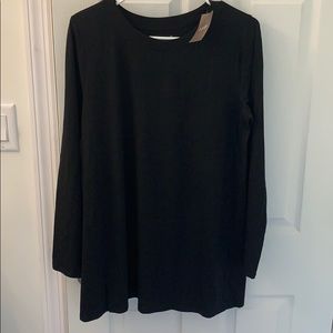 Tunic length long sleeve top